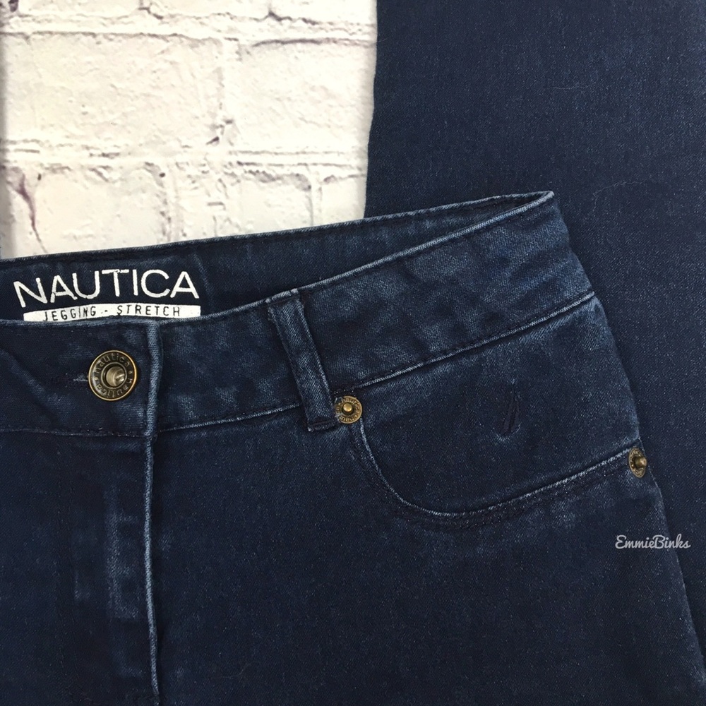 Girl’s Nautica Stretch Jeggings - Jean Leggings - Soft Dark Wash Jeggings Pants - Picture 7 of 13